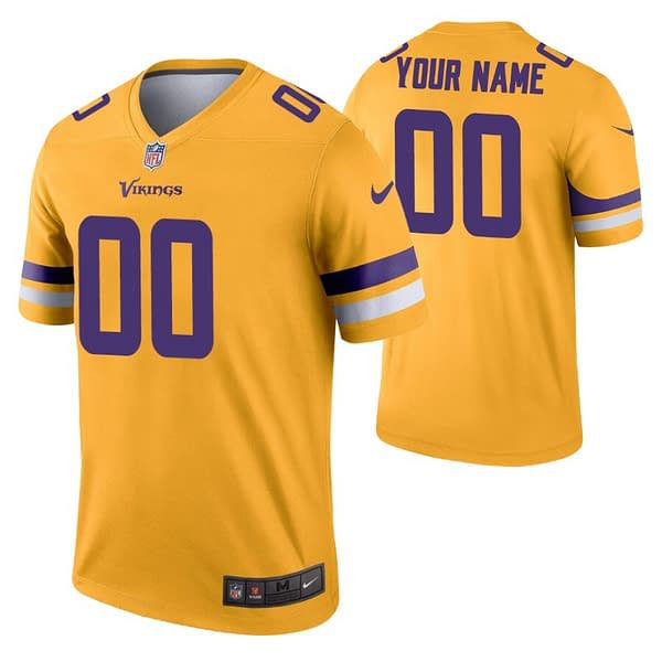 Men Minnesota Vikings Custom Nike Gold Inverted Legend NFL Jersey